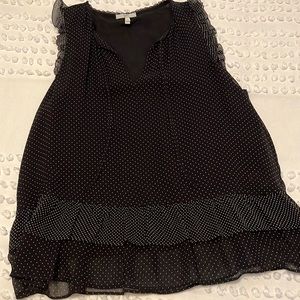 Joie sleeveless top. Great for under a blazer. Layered bottom.